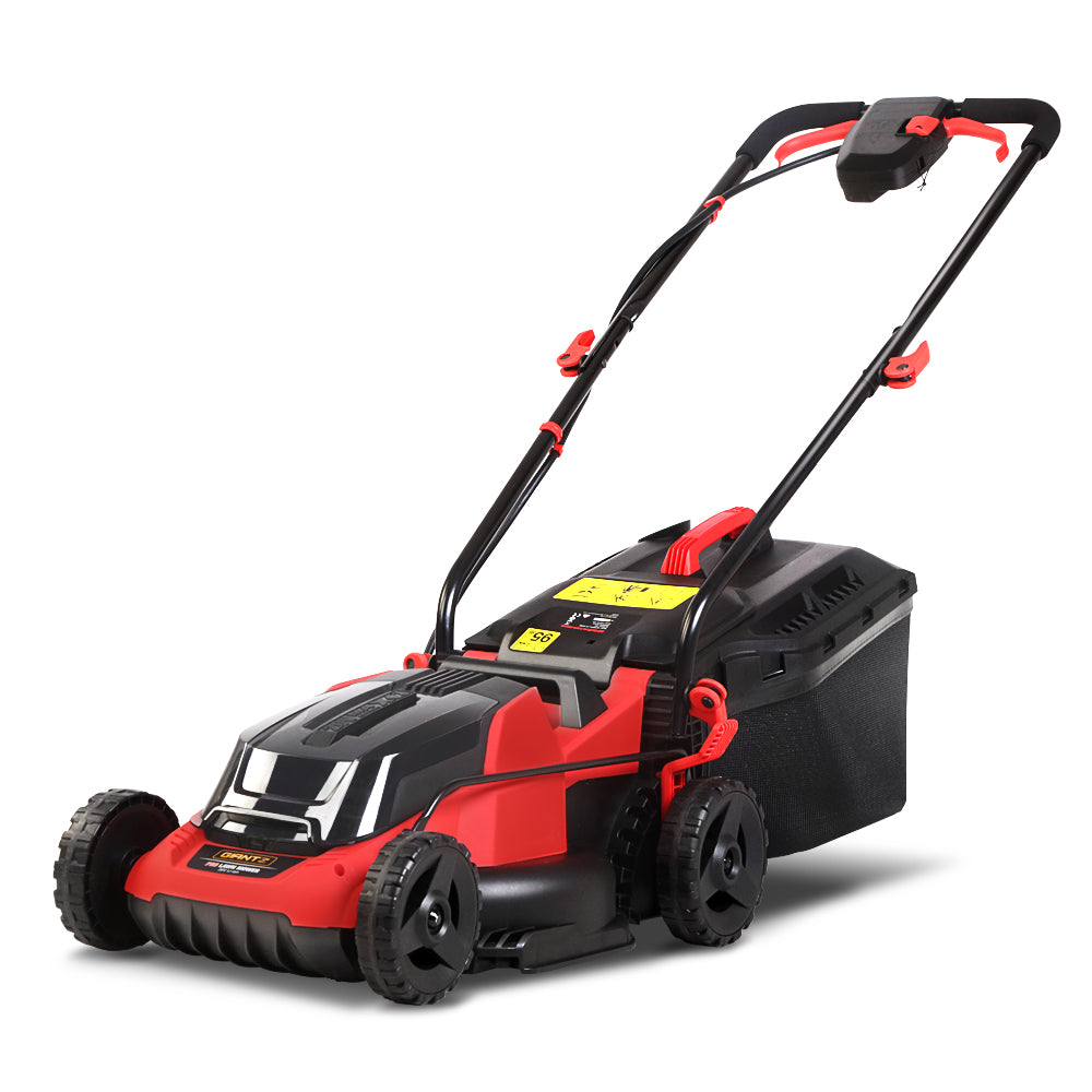 Lawn mowers, trimmers, and snippers for garden maintenance.