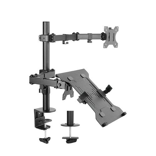 Monitor stands and accessories for organized desks.