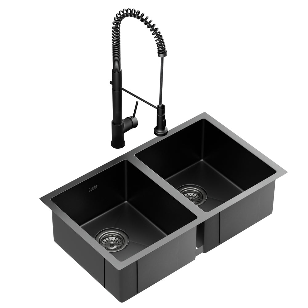 Tapware and sink accessories for kitchen and bathroom.