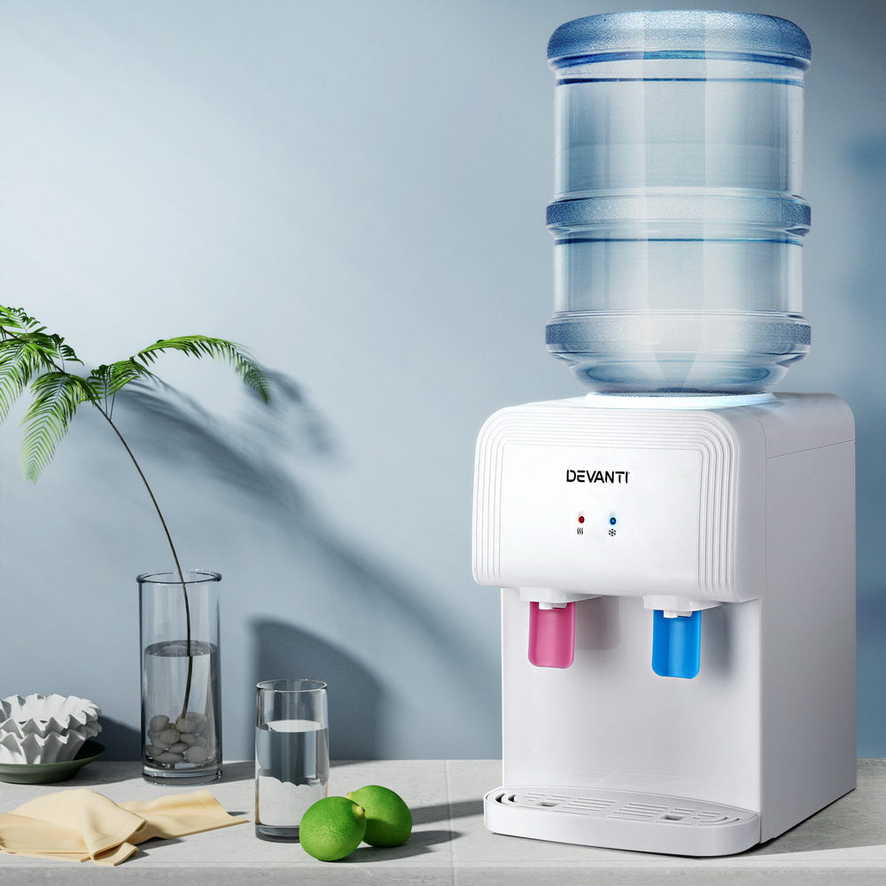 Hot and cold water dispensers for home or office.