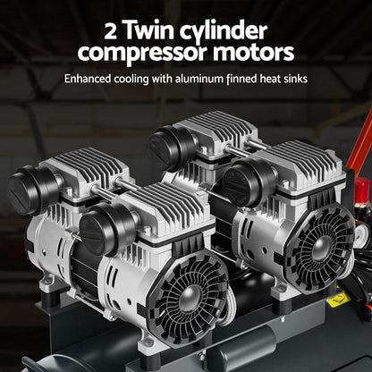 Giantz 50L Air Compressor Quiet 3.0HP Oil-Free Portable Tyre Inflator 200L/Min