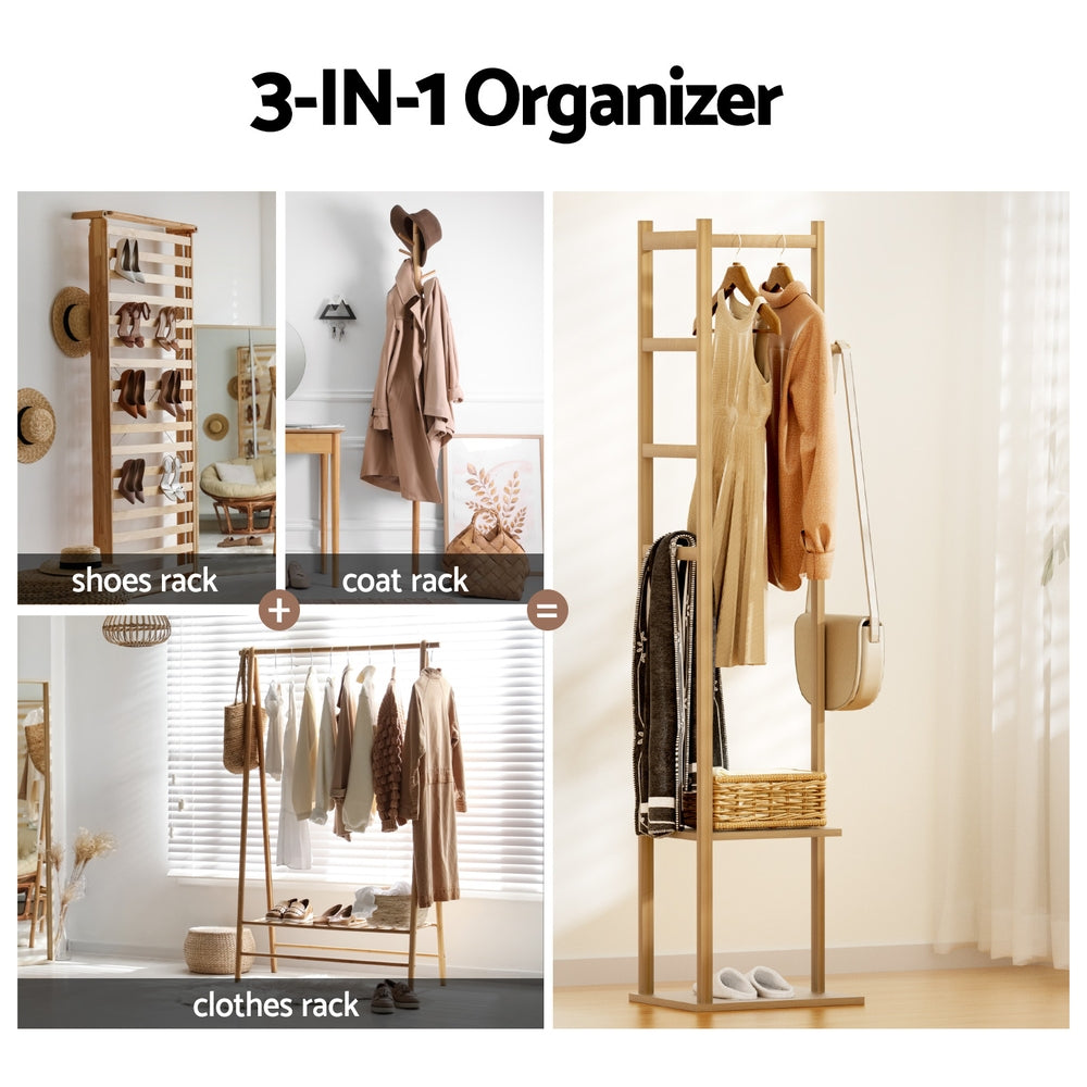 Artiss Clothes Rack Airer Coat Stand Bamboo