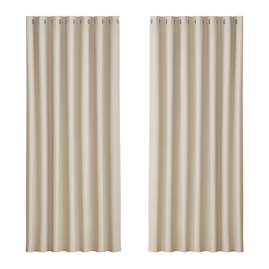 Artiss 2X Blockout Curtains Eyelet 240x230cm Beige