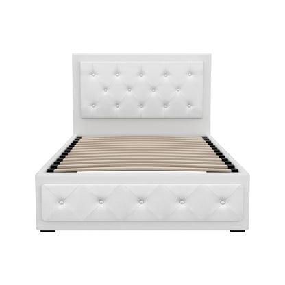 Artiss Bed Frame King Single Size Gas Lift White TIYO