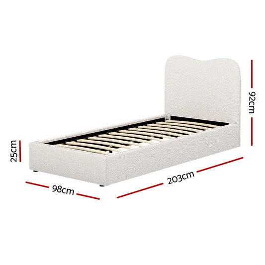 Artiss Bed Frame Single Size Boucle DARA - Mekamart Australia