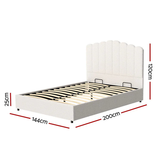 Artiss Bed Frame Double Size Boucle FION - Mekamart Australia