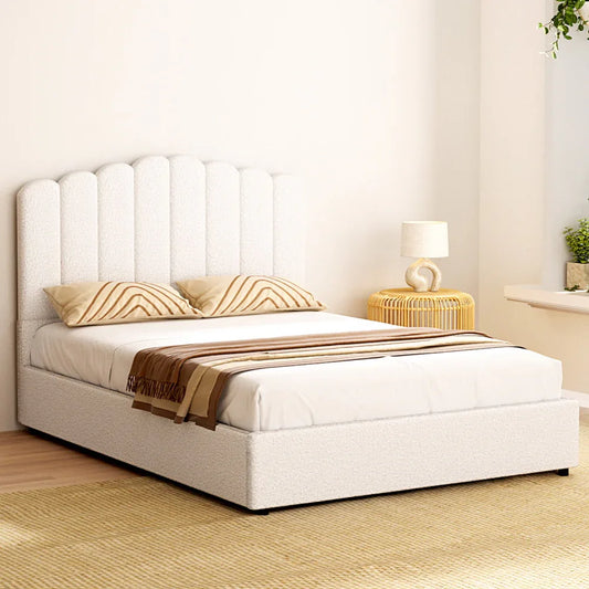 Artiss Bed Frame Double Size Boucle FION - Mekamart Australia