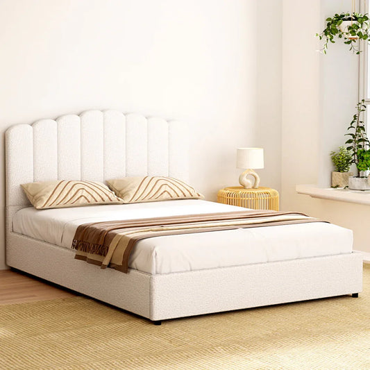 Artiss Bed Frame Queen Size Boucle FION - Mekamart Australia