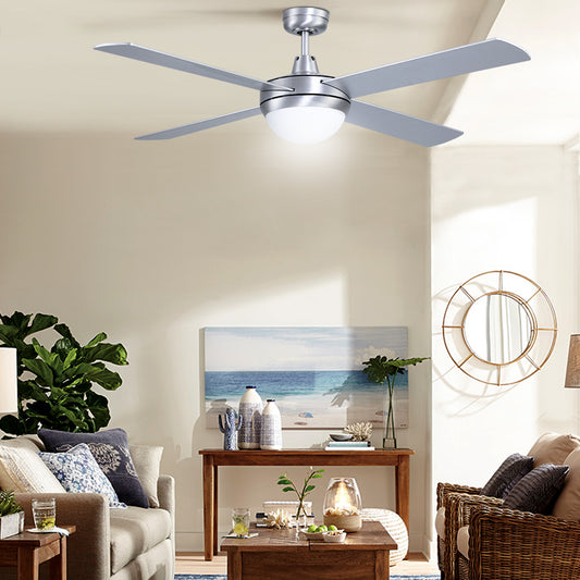 Devanti 52'' Ceiling Fan DC Motor w/Light w/Remote - Silver