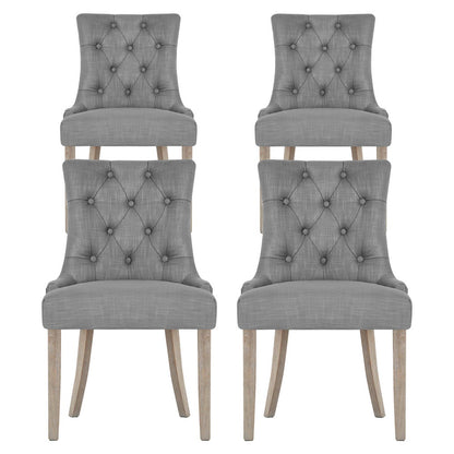 Artiss Dining Chairs Set of 4 Linen French Provincial Grey