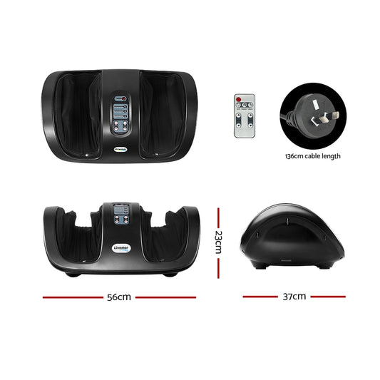 Livemor Foot Massager Shiatsu Massagers Electric Roller Kneading Leg Black