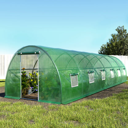 Green Fingers Greenhouse 9x3x2M Walk in Green House Tunnel Plant Garden Shed Dome