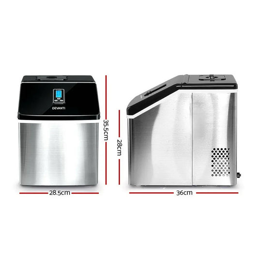 Devanti 18kg Ice Maker Machine Stainless Steel - Mekamart Australia