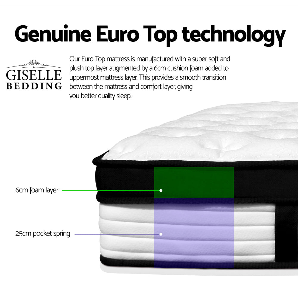 Giselle Bedding 31cm Mattress Euro Top Single