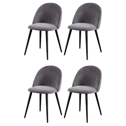 Artiss Dining Chairs Set of 4 Velvet Solid Curved Dark Grey