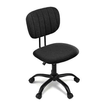 Artiss Armless Office Chair with Wheels, Ergonomic 360° Swivel Home Office Desk Chair, Height Adjustable Computer Task Chair with Fabric Back and Seat for Small Space, Black
