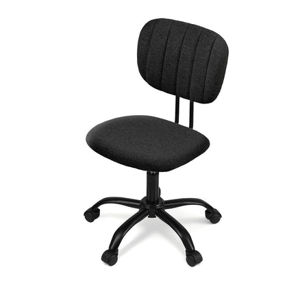 Artiss Armless Office Chair with Wheels, Ergonomic 360° Swivel Home Office Desk Chair, Height Adjustable Computer Task Chair with Fabric Back and Seat for Small Space, Black