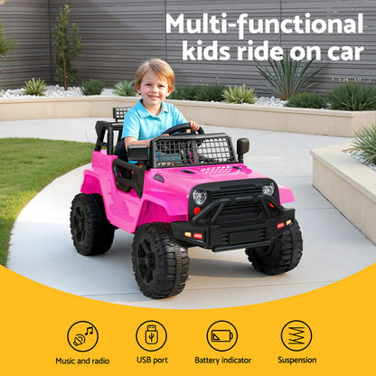 Rigo Kids Electric Ride On Car Jeep Toy Cars Remote 12V Pink