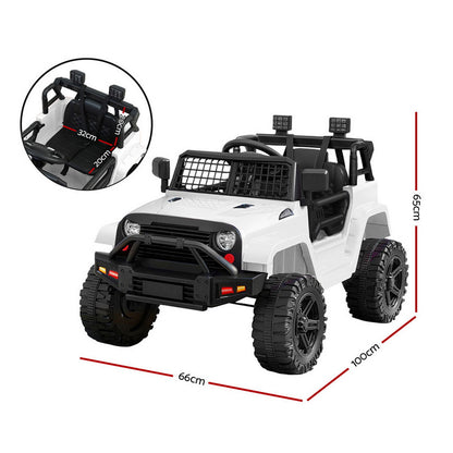 Rigo Kids Electric Ride On Car Jeep Toy Cars Remote 12V White