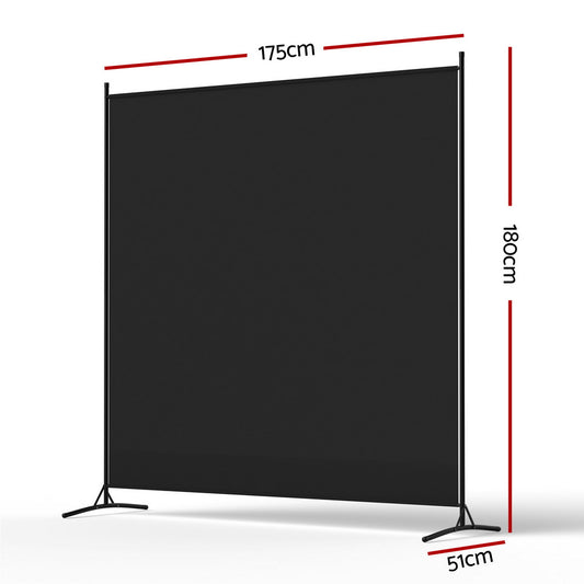 Artiss Room Divider Screen 175x180cm Fabric Black