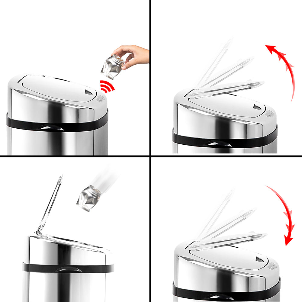 Devanti Motion Sensor Bin 50L Soft-Close Hygienic Kitchen Solution