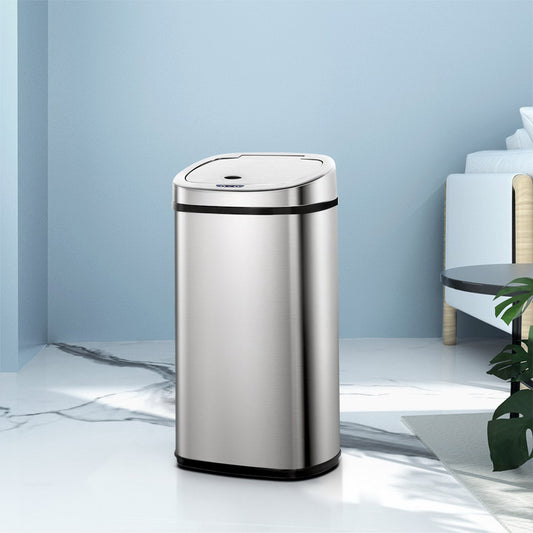 Devanti Motion Sensor Bin 50L Soft-Close Hygienic Kitchen Solution