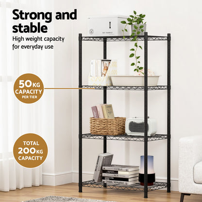 Artiss 4-Tier Shelving Unit Adjustable Garage Storage Shelves Kitchen Rack Steel