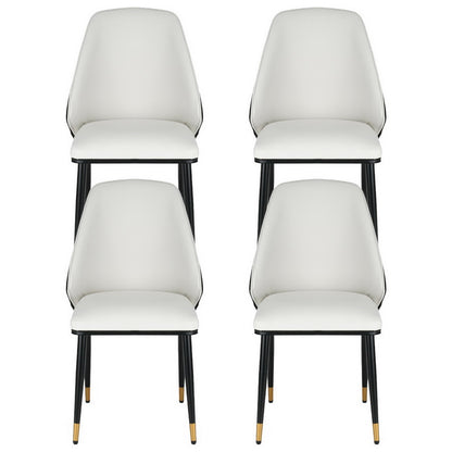Artiss Dining Chairs Set of 4 Leather Seat Beige and Black