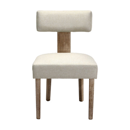 Artiss Dining Chairs Set of 4 Linen Fabric Wooden Beige