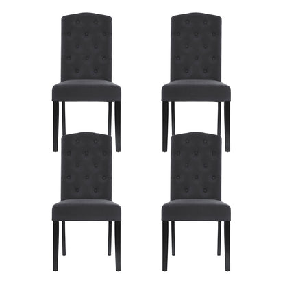 Artiss Dining Chairs Set of 4 Linen Parsons Chair Dark Grey