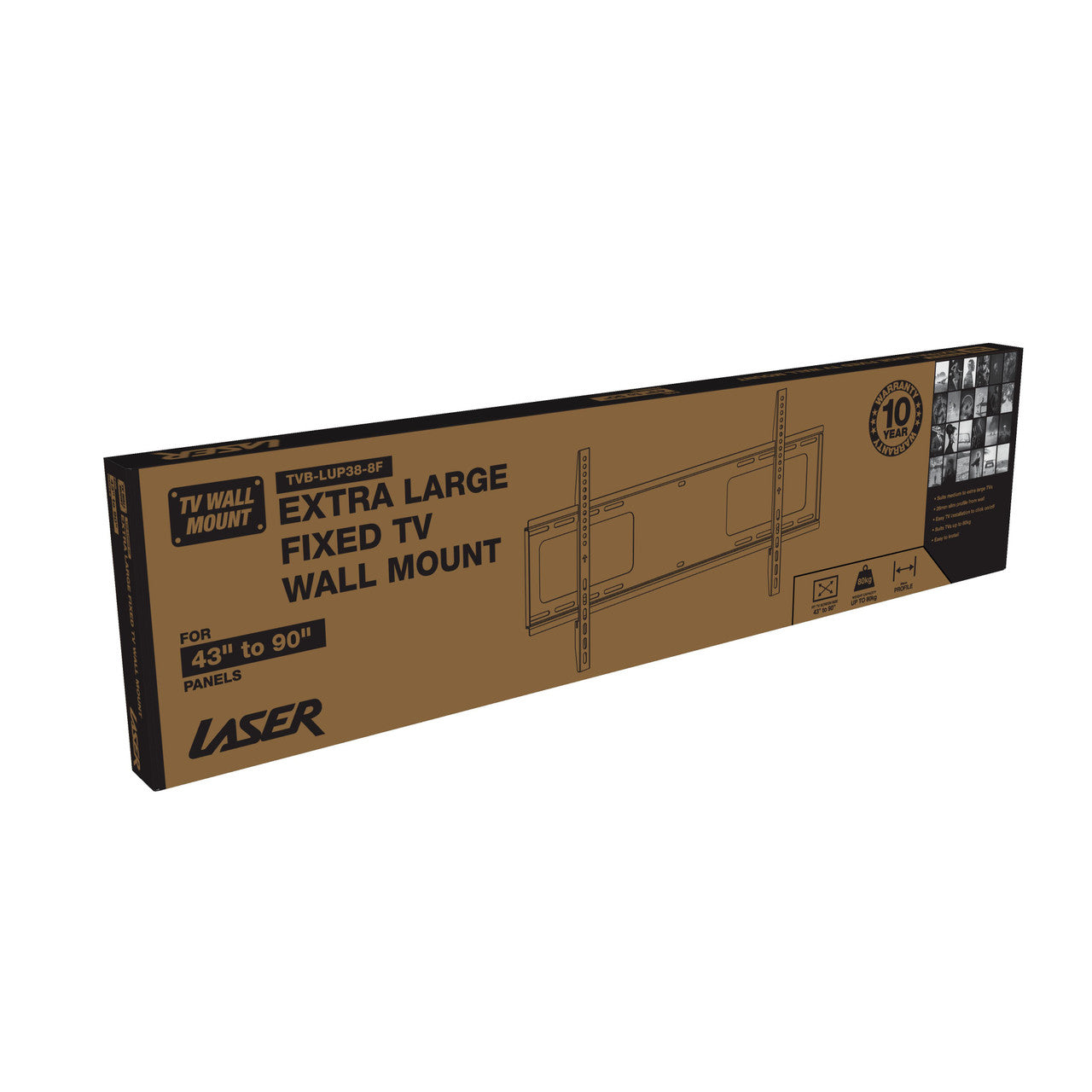 Extra Large Fixed TV Wall Mount 43 inches - 90 inches Panels