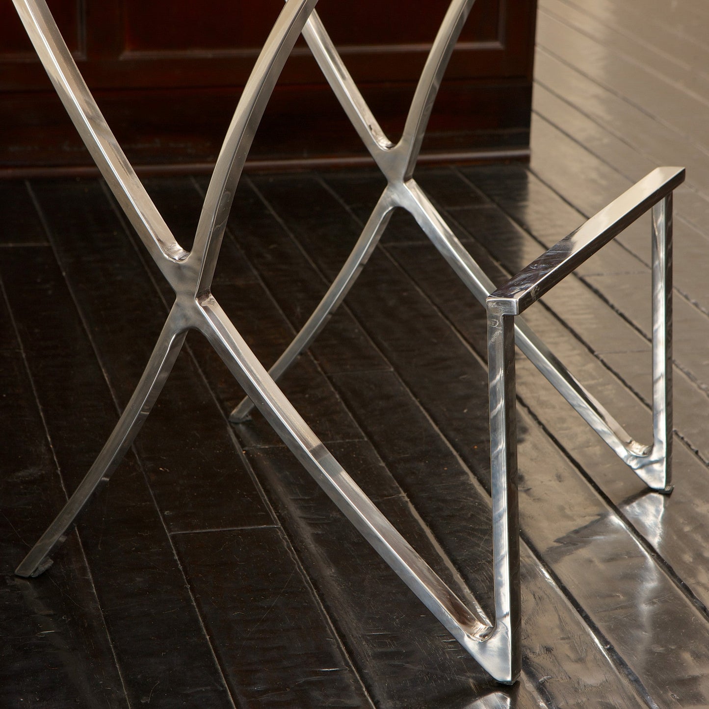 Pandora Bonded Leather & Steel Bar Stool in Black