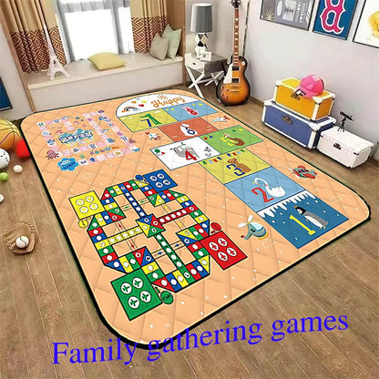Waterproof Picnic Blanket with Flying Chess Game: 80''x80'' Extra Large, Foldable for Australian Camping, Beach & Family Gatherings