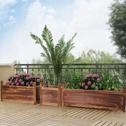 Large Raised Garden Bed Wooden Planter 90x30x33cm