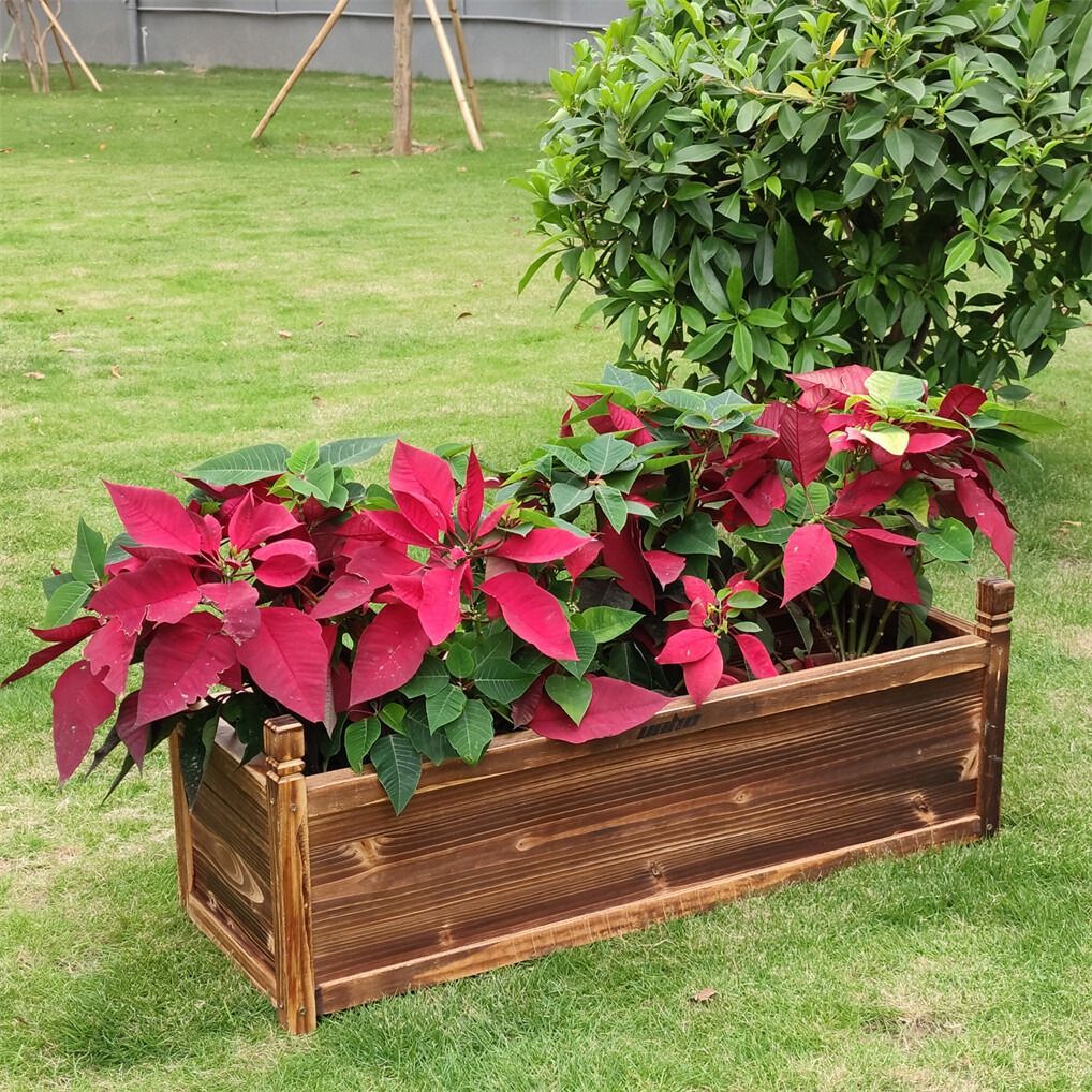 Large Raised Garden Bed Wooden Planter 90x30x33cm
