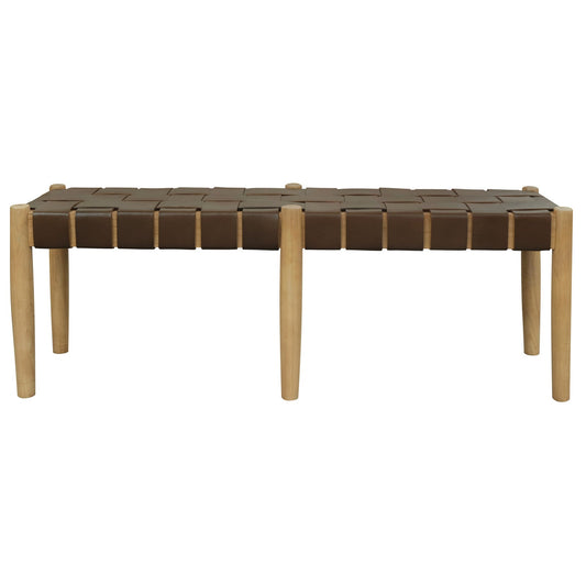 Elliot Leather Bench (Natural)