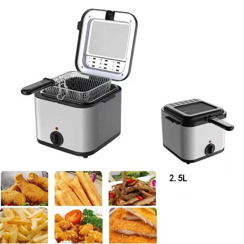 Electric Deep Fryer 2.5L French Frie Machine Oil Hot Pot Fried Chicken Grill