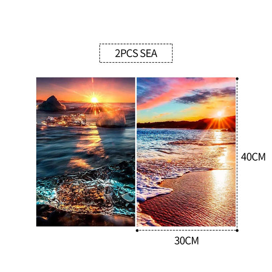 2PCS 5D Diamond Painting Kits Diamond Glue Art Kit Paint for Adults Kids DIY Gift 40x30cm - Mekamart Australia