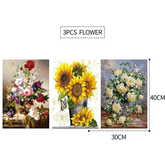 3PCS 5D Diamond Painting Kits Diamond Glue Art Kit Paint for Adults Kids DIY Gift 40x30cm - Mekamart Australia