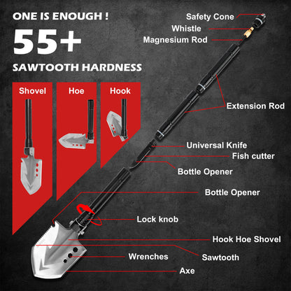 X-BULL Folding Shovel Outdoor Camping Survival Tools Multifunction Military