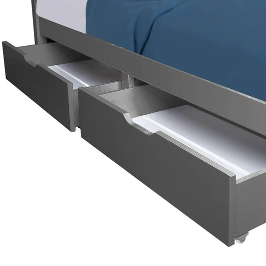 Kingston Slumber Trundle Storage Under Bunk Bed Drawers, 2 Pieces, Grey - Mekamart Australia