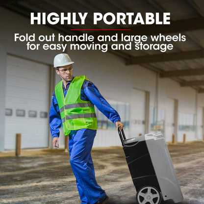 Baumr-AG 90L/day Commercial Air Dehumidifier for Mould, Portable, Stackable, LCD Display, Wheels