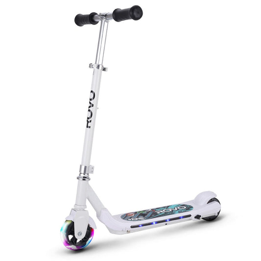 ROVO KIDS WhizKid Electric Scooter, Ages 5-11, Adjustable Height, AU Compliant, Lithium Battery, Brushless Motor, White