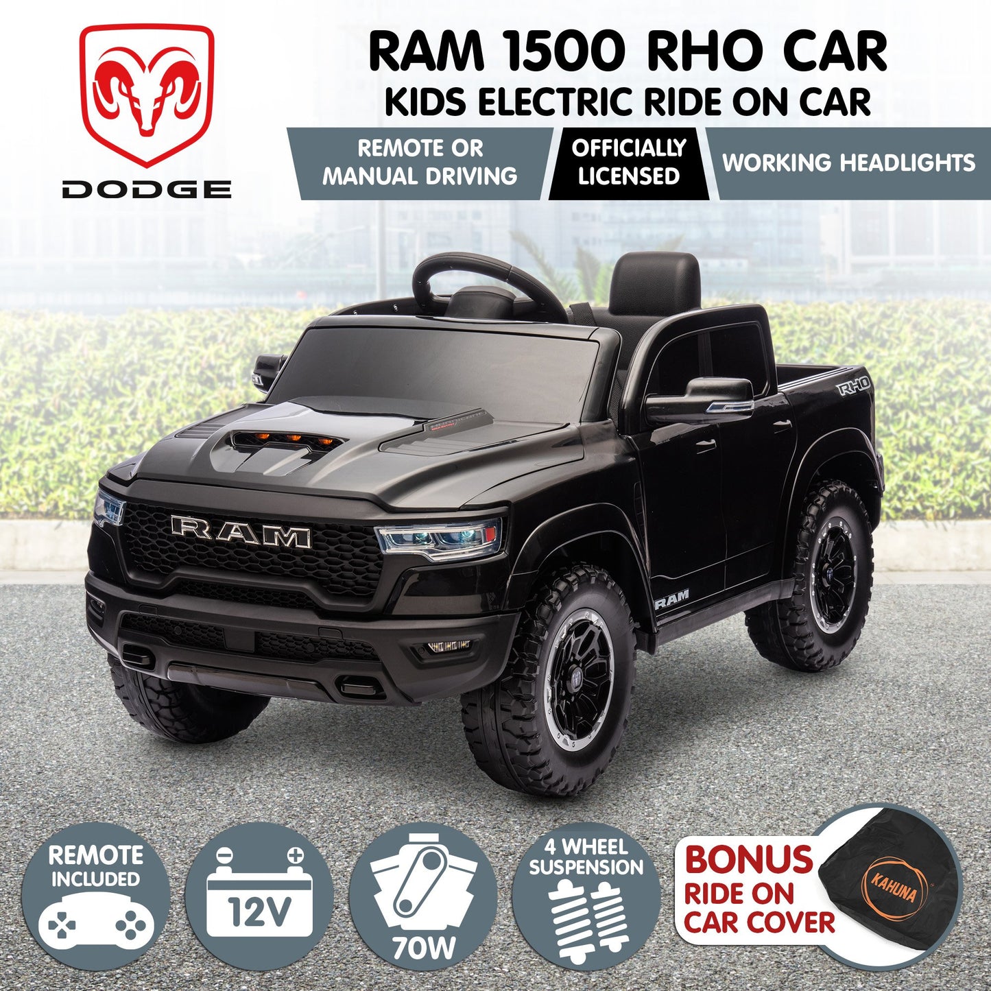 Kahuna Ram 1500 RHO Kids Electric Ride On Car with Remote Control