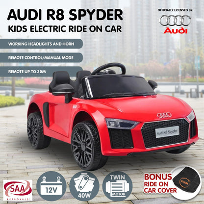 Kahuna Kahuna R8 Spyder Audi Licensed Kids Electric Ride On Car Remote Control - Red