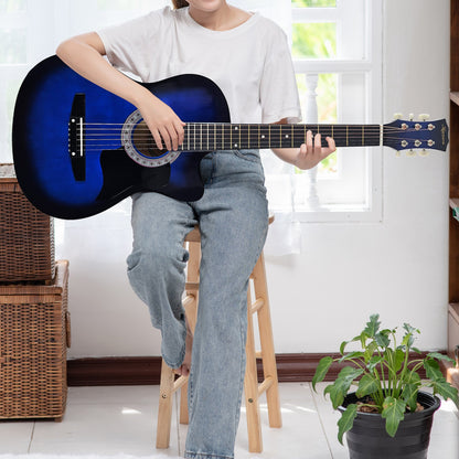 Karrera 38in Cutaway Acoustic Guitar with guitar bag - Blue Burst