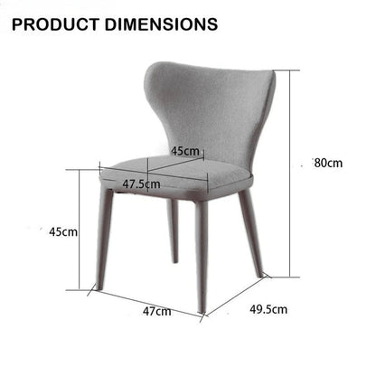 VELLUTO Modern Kitchen Dining Room Chairs Faux Leather Flannel Accent Chairs Metal Vanity Lounge Chair with Back for Living Room Set of 2(Brown)