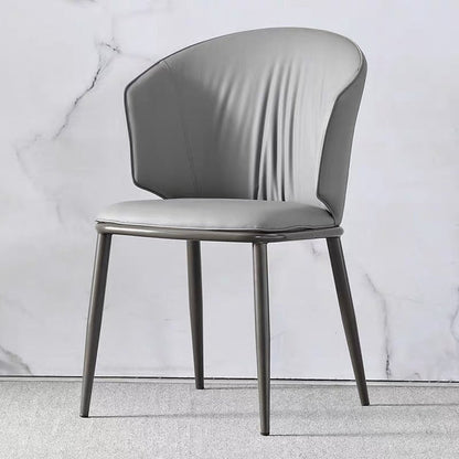 VELLUTO Modern Armless Upholstered Side Chair with Metal Legs for Kitchen & Dining Set of 2 (Grey)