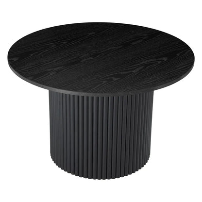 Luxe Black Ribbed Texture Wooden Coffee Table - Mekamart Australia