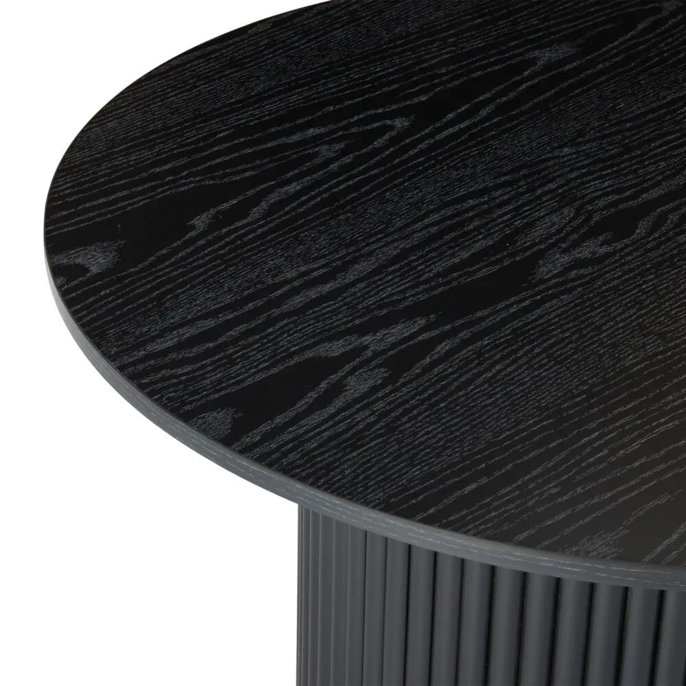 Luxe Black Ribbed Texture Wooden Coffee Table - Mekamart Australia